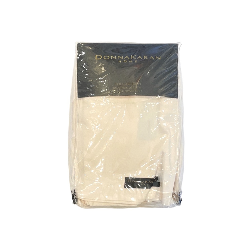 DONNA KARAN Silk Indulgence Duvet Cover Collection in Ivory Full / Queen - NEW - Picture 4 of 5